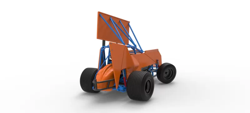 Winged Sprint car Version 2 while turning Scale 1:25 - Model preview 18