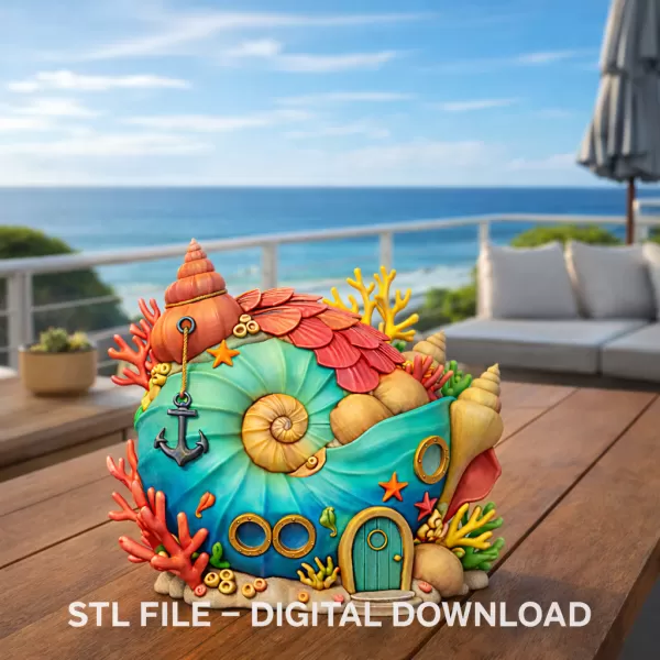 Ocean Shell House – STL File for 3D Printing - Model preview 1
