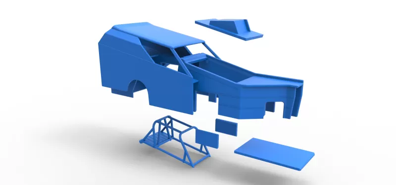 Shell of Vintage Dirt Modified stock car Version 7 Scale 1:25 - Model preview 27