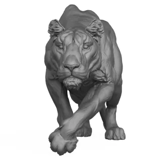 3D Printable Wild Lioness - Model thumbnail 2