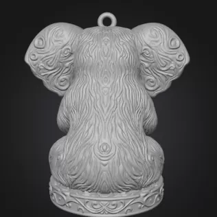 Cute Elephant Pendant — Heart Holding Figurine - Model thumbnail 3