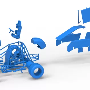 Winged Sprint car Version 2 Scale 1:25 - Model thumbnail 28