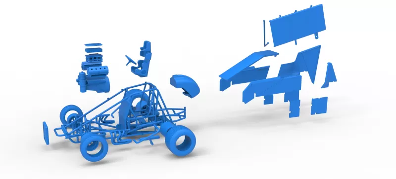 Winged Sprint car Version 2 Scale 1:25 - Model preview 28