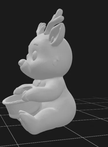 Deer Holding a Gift Basket - Model preview 3