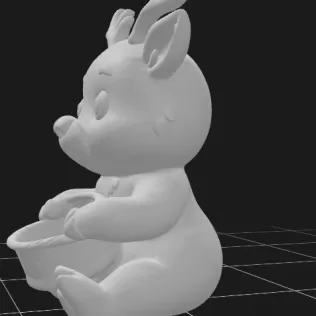 Deer Holding a Gift Basket - Model thumbnail 3