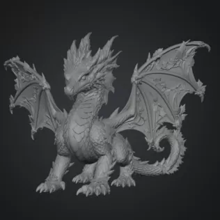 Autumn Ember Dragon STL File for 3D Print - Model thumbnail 11