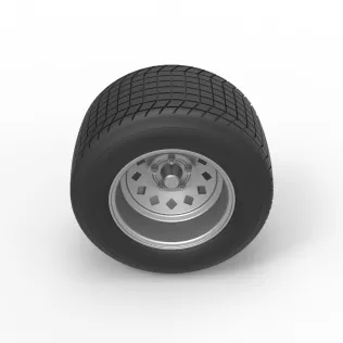 Wheel of Vintage Dirt race car V4 Scale 1:25 - Model thumbnail 6