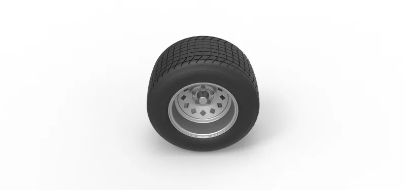 Wheel of Vintage Dirt race car V4 Scale 1:25 - Model preview 6