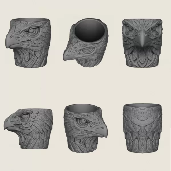 Planter Collection (6 Animal Head Planter) - Model preview 7