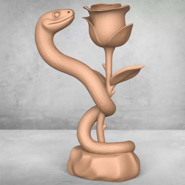Snake and Rose Statue - Model preview 2