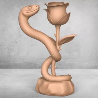Snake and Rose Statue - Model thumbnail 2