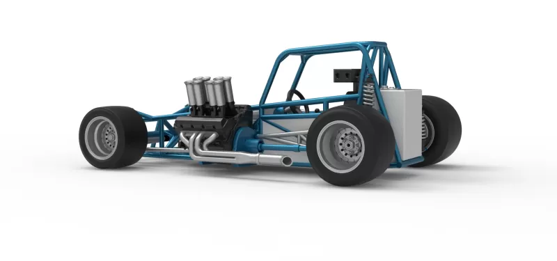 Vintage Supermodified stock car Base Version 3 Scale 1:25 - Model preview 13