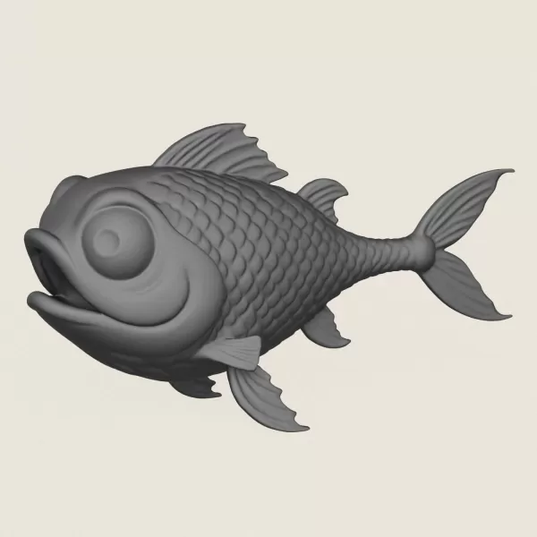 Fish 08 Print Ready 3D Model - Model preview 1