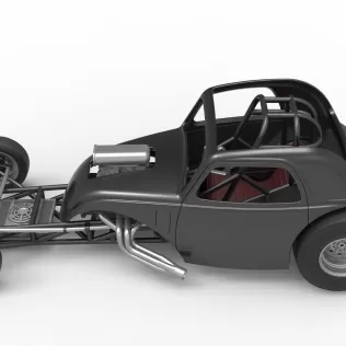 Front engine old school dragster with shell V11 Scale 1:25 - Model thumbnail 10