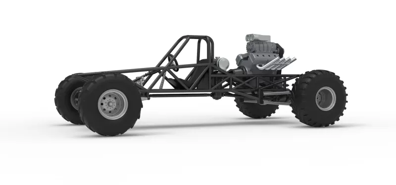 Vintage Mud dragster Base Scale 1:25 - Model preview 2
