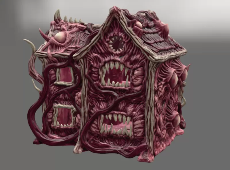 Flesh Monster Cottage STL for 3D Printing - Model preview 5