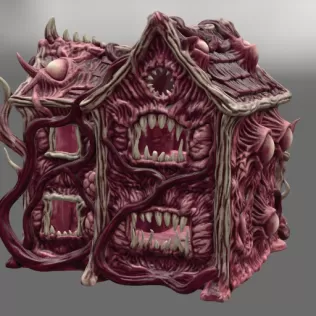 Flesh Monster Cottage STL for 3D Printing - Model thumbnail 5
