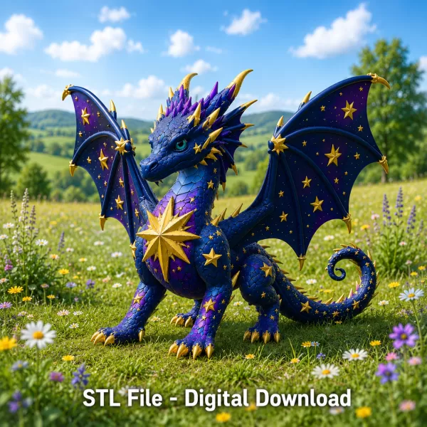 Celestial Star Dragon STL File for 3D Print - Model preview 1