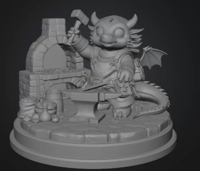 Blacksmith Dragon STL File for 3D Print - Model preview 8