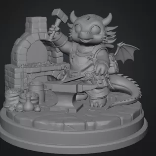 Blacksmith Dragon STL File for 3D Print - Model thumbnail 8