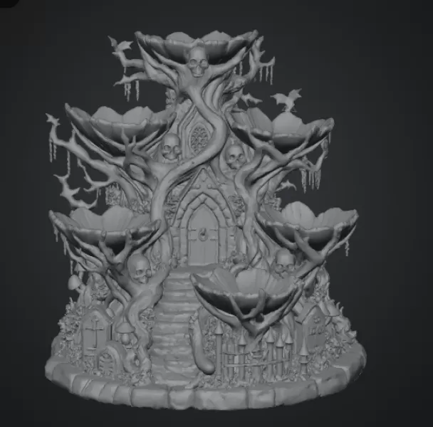 Haunted Hollow Gothic Organizer STL File for 3D Print - Model preview 12