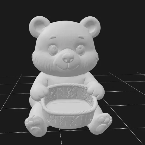 Teddy Bear Holding a Gift Basket - Model preview 2