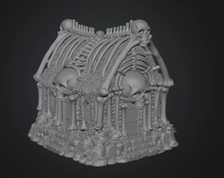 Gothic Bone House STL File for 3D Print - Model preview 12