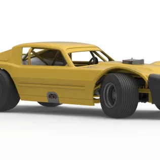 Vintage Dirt late model Race car V2 while turning Scale 1:25 - Model thumbnail 25