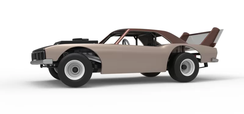 Vintage Semi-Late Model Stock Car while turning Scale 1:25 - Model preview 2