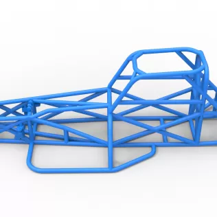 Frame of Supermodified front engine race car V3 Scale 1:25 - Model thumbnail 7
