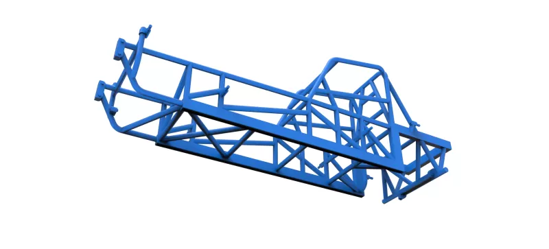 Frame of Vintage Dirt Modified stock car Version 4 Scale 1:25 - Model preview 3