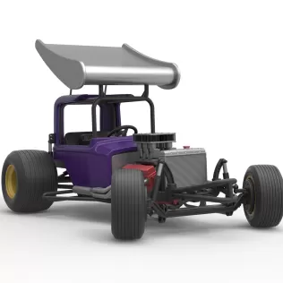 Vintage Winged Supermodified for Dirt while turning Scale 1:25 - Model thumbnail 27
