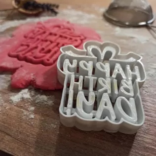 Happy Birthday Cookie & Clay Cutter, Gift Box Style Design - Model thumbnail 4