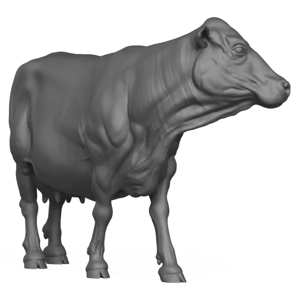 3D Printable Milking Cow - Model preview 4