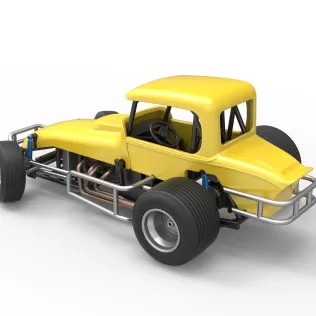 Vintage Sprint car while turning Version 2 Scale 1:25 - Model thumbnail 10