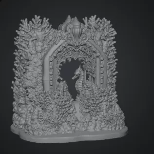 Coral Seahorse Fantasy Gateway STL File for 3D Print - Model thumbnail 18