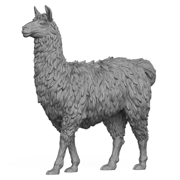 3D Printable Llama Standing Pose - Model preview 1
