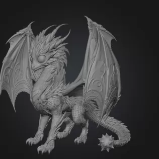 Emerald Crown Dragon STL File for 3D Print - Model thumbnail 11