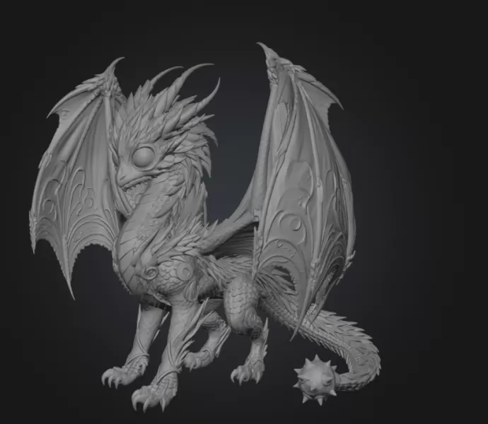 Emerald Crown Dragon STL File for 3D Print - Model preview 11