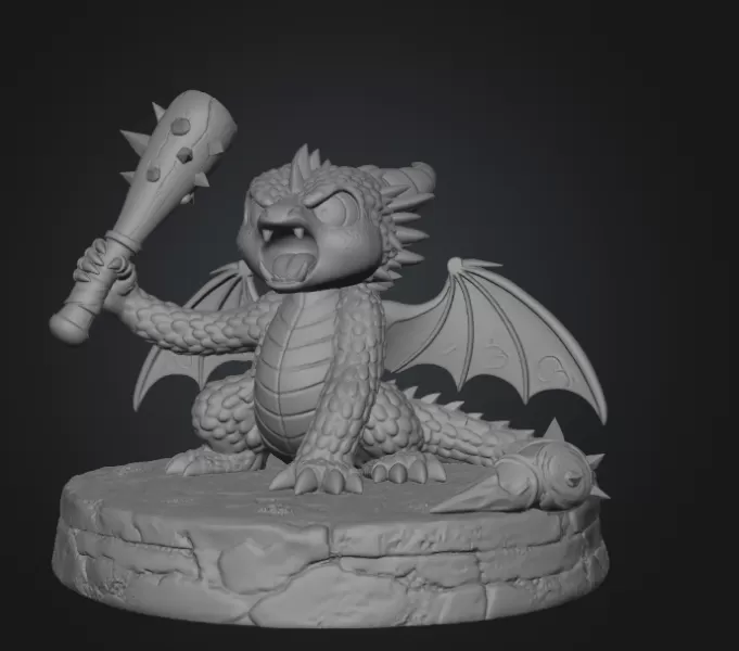 Angry Warrior Dragon STL File for 3D Printing - Model preview 7