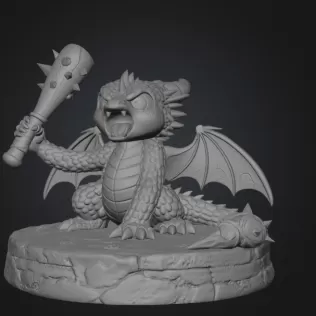 Angry Warrior Dragon STL File for 3D Printing - Model thumbnail 7
