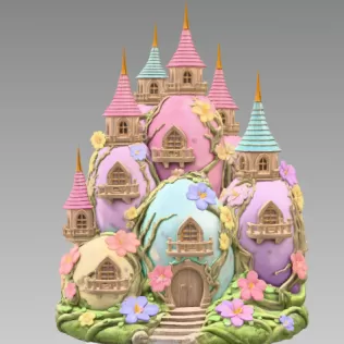 Fantasy Egg Castle STL File– 3D Printable Easter Decoration - Model thumbnail 3