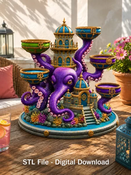 Kraken Citadel Organizer STL File for 3D Print - Model preview 4