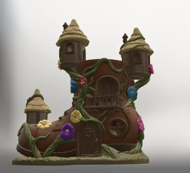 Enchanted Boot House STL File for 3D Printing - Model preview 6