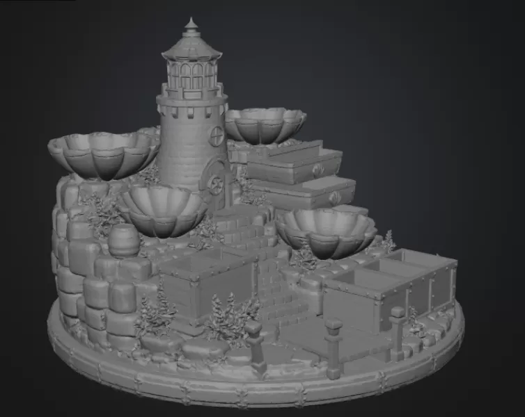 Lighthouse Jewelry Organizer STL File for 3D Print - Model preview 16
