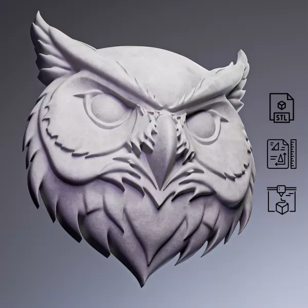 Owl Mask Relief #RoZ - Model preview 2