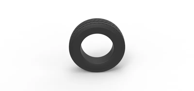 Semi truck tire 13 Scale 1:25 - Model preview 6