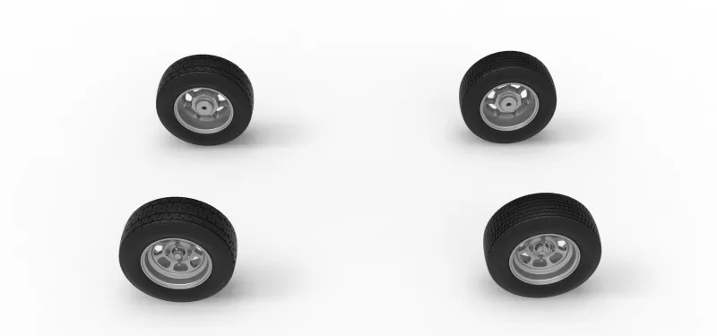 Wheel Set of Mod Lite Race car Scale 1:25 - Model preview 5