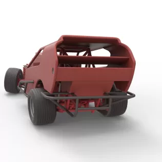 Vintage Dirt Modified stock car Version 4 while turning 1:25 - Model thumbnail 14