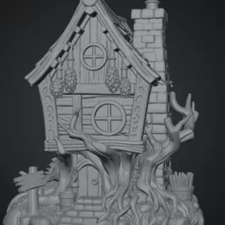 Enchanted Vineyard Cottage STL File for 3D Print - Model thumbnail 7